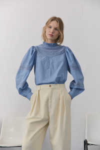 The New Society - Paris Blouse - Blue