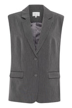 Load image into Gallery viewer, Gestuz - Joelle Waistcoat - Grey Pinstripe