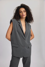 Load image into Gallery viewer, Gestuz - Joelle Waistcoat - Grey Pinstripe