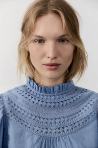 The New Society - Paris Blouse - Blue